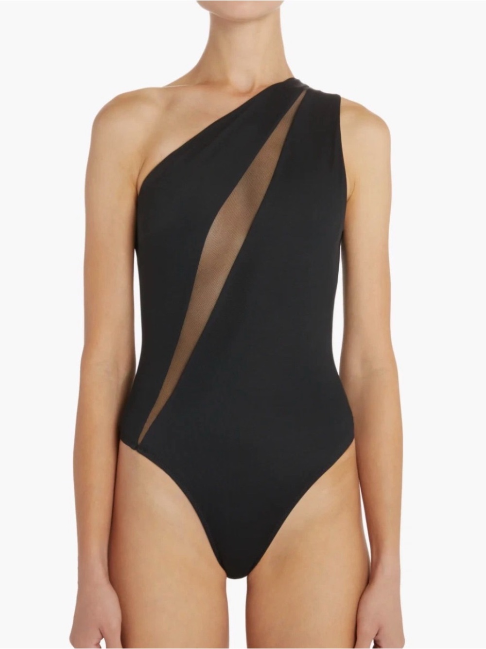 Versace Slash-Vita One-Shoulder one piece in black size 3